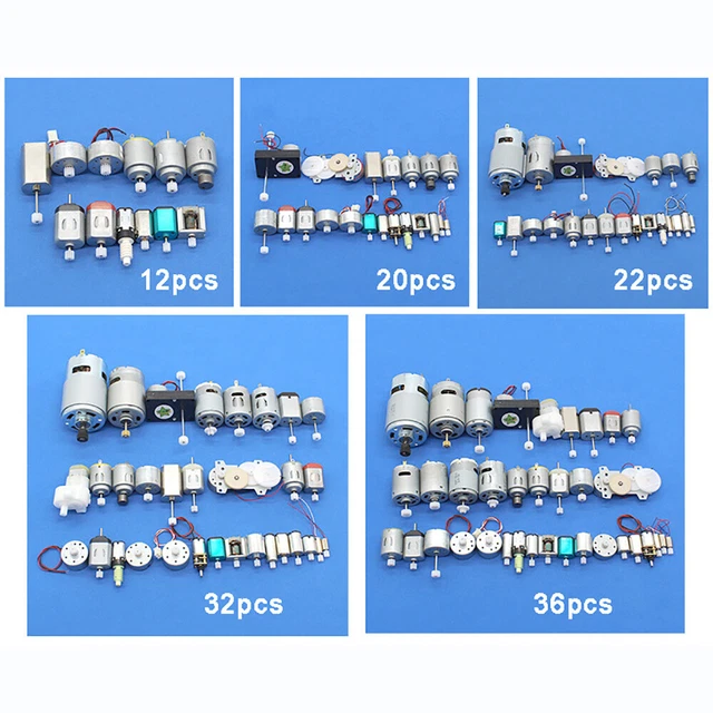 12/20/22/32/36PCS Micro Motor SET Small Electric DC Motor 1-24V Toy Model DIY