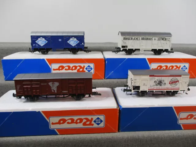 Roco Spur H0 Diverse gedeckte Güterwagen Set 4-teilig in OVP S308
