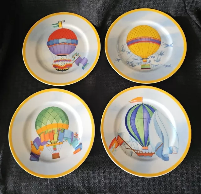 Williams-Sonoma Montgolfiere Hot Air Balloon Salad Dessert Plates Set of 4