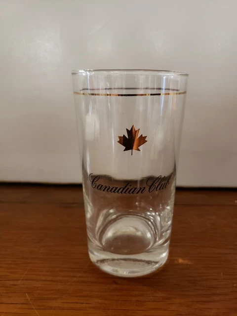 Canadian Club Gold Leaf Whiskey Beer Glass, Black Lettering