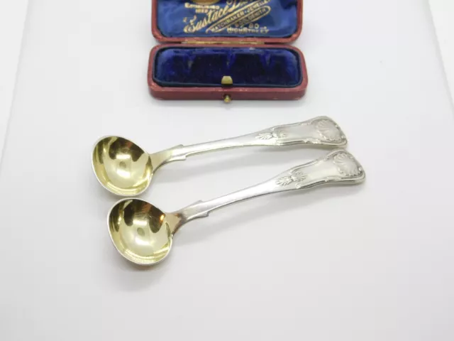 Pair of Victorian Scottish Sterling Silver Queen's Pattern Spoons 1862 Edinburgh