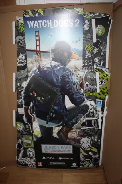 Watch Dogs 2 Complete POS Kit 5ft High Shop Display 'NEW' (Never Used) See Pics