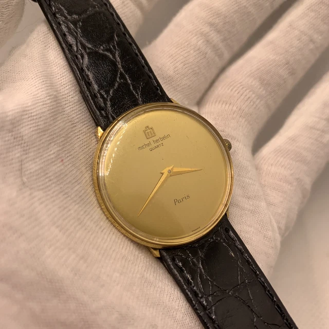 Montre Bracelet Vintage Michel Herbelin En Or 18k Jaune - Années 60, Mouvement Mécanique Manuel