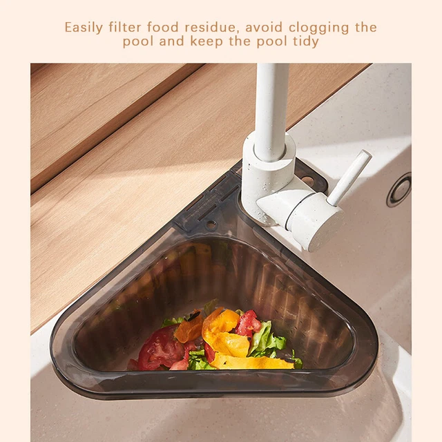 Kitchen Sink Filter Basket Drain Strainer Basket Triangular Sink Storage BII