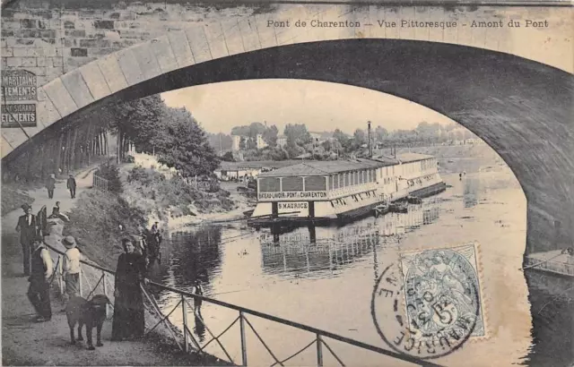 Cpa 94 Le Pont De Charenton Picturesque View Upstream Of The Bridge