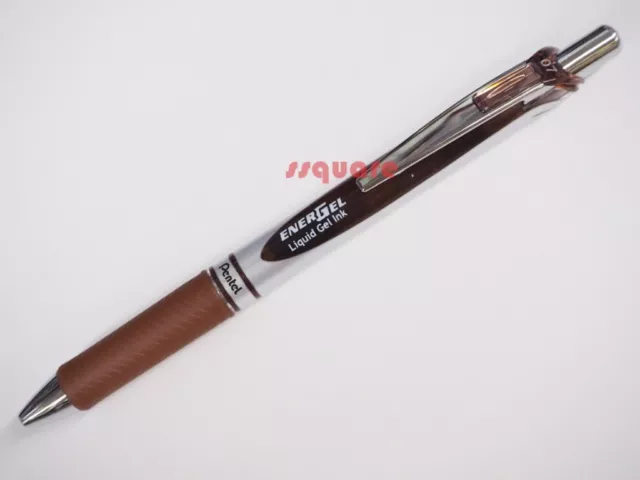 5 Pens x Pentel EnerGel Ener Gel BL-77 0.7mm Rollerball Gel Pen, Brown ink