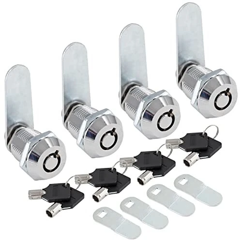 4 Pack Tubular Cam Locks Keyed Alike 3/4 Inch RV Locks Replacement Cabinet Ca...
