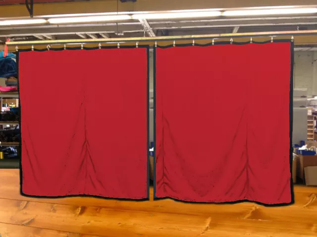 Lot of (2) Red Curtain/Stage Backdrop, Non-FR, 10 H x 10 W