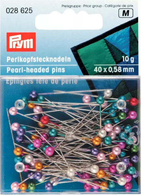 Prym Perlkopf-Stecknadeln bunt sortiert 40 x 0,58 mm 10 g   028625