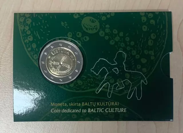 LITUANIE 2016 BU/UNC PIÈCE DE 2 EUROS "Culture baltique" en Coin Card.