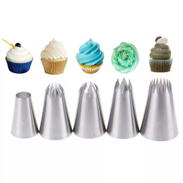 5pcs Large Russian Icing Piping Pastry Nozzle Tips Cake Decorating Tool NozA-DY