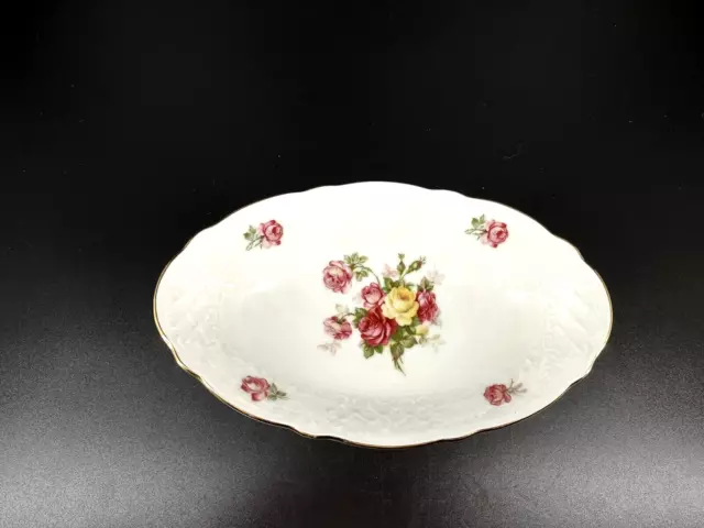 Shumann Vintage Hand Painted Rose Shallow Serving Trinket Bowl Arzberg Germany