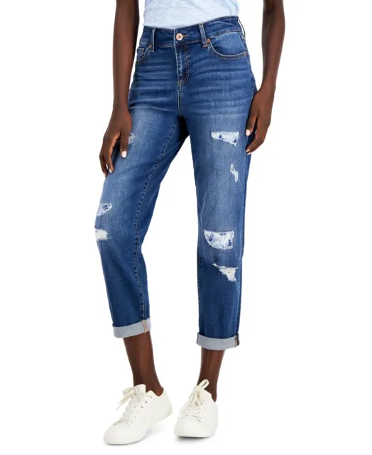 MSRP $90 Inc International Concepts High Rise Ripped Boyfriend Jeans Size 2/26