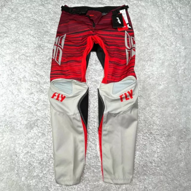 Fly Racing Pant Men 30 Red Gray Kinetic Wave Dirtbike Riding Gear MX Motocross