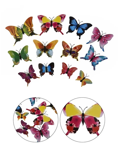 39 Autocollants Muraux Tournesols & Papillons 3D - PVC, Amovibles - Pour Chambre, Salon, Salle De Bain - Décoration Printemps/été - 12