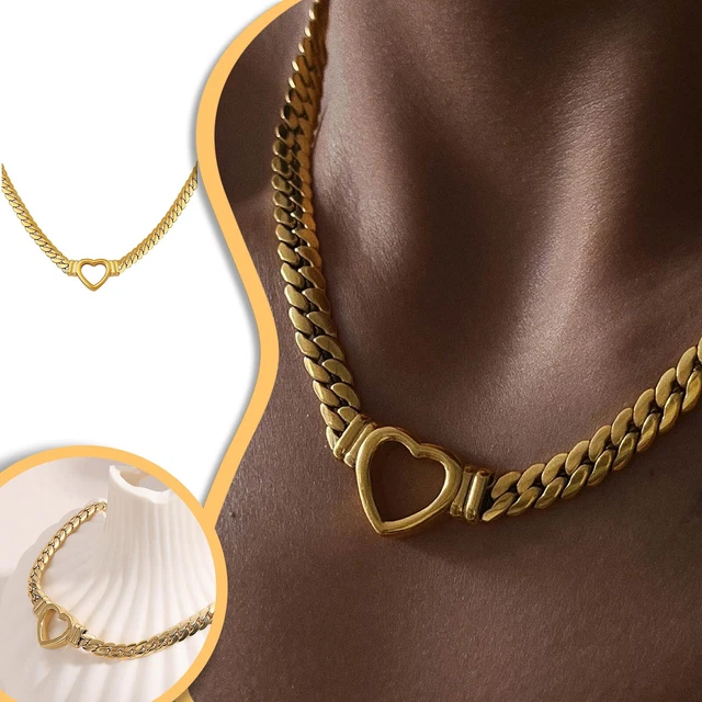 Retro Chic Personality Hollowed Out Love Braided Chain Titanium Steel Clavicle