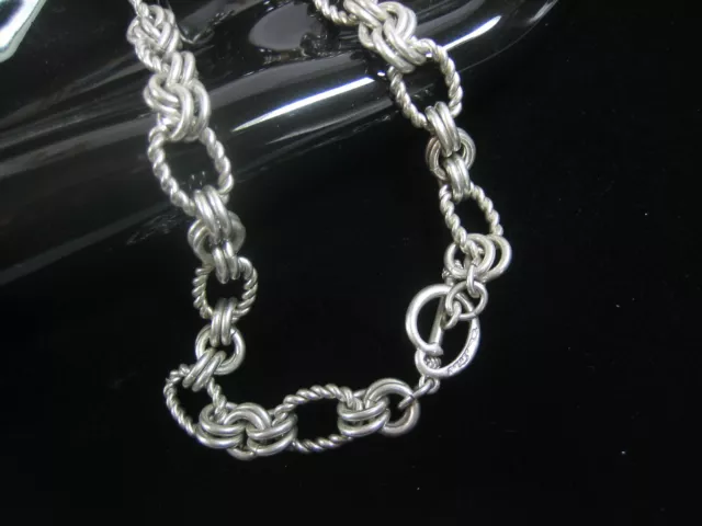 Designer Signed OSCAR DE LA RENTA Brushed Silver Tone Chain Choker Necklace