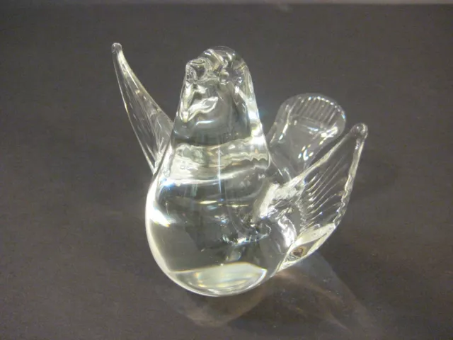 Vintage F.M. Ronneby Art Glass Dove Figurine Konstglas Sweden Signed Swedish