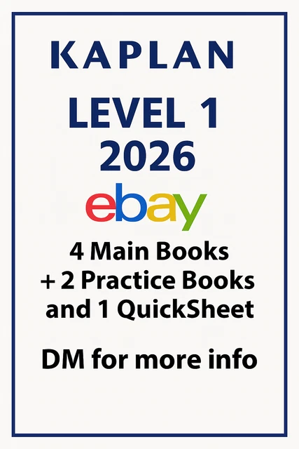 2026 KAPLAN SCHWESER Notes CFA Level 1 $229.99 - PicClick CA