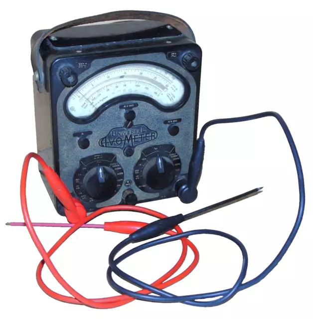 Vintage Avometer Model 9 Mk2 Electrical Test Multimeter With Leads & Probes