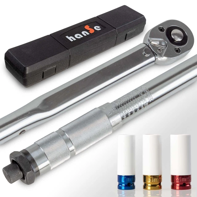 Drehmomentschlüssel Set 1/2 Zoll 17mm 19mm 21mm Keramik Schon-Nüsse 40 - 210 Nm