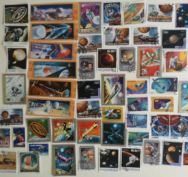 Planets Stamps Collection - Space - 50 & 100 Different Stamps