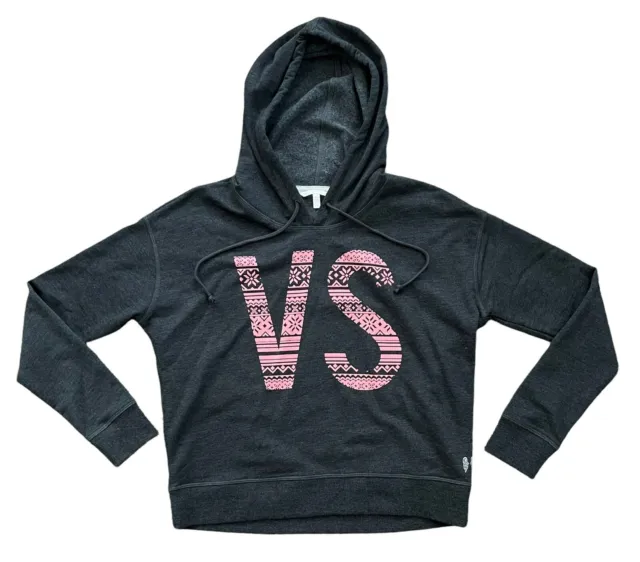 Victoria Secret VS Logo Long Sleeve Hoodie Jacket Womens Sz M