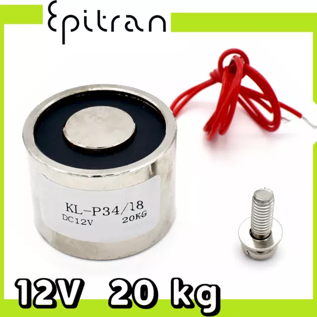 Calamita solenoide elettromagnete elettrocalamita 12V per sollevamento 20kg 200N