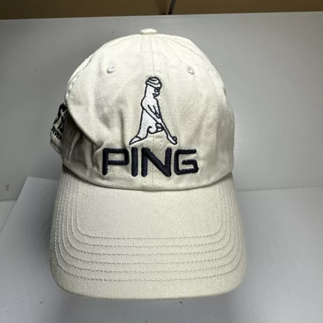 PING G2 Si3 Driver Golf Tournament Adjustable Beige Baseball Hat Cap