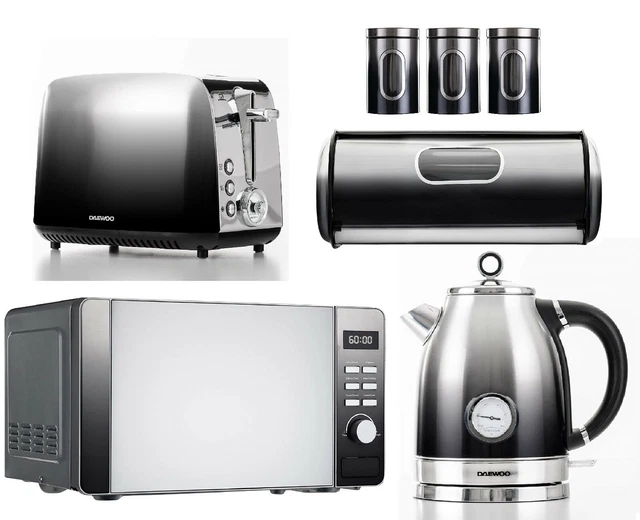 DAEWOO CALLISTO COMPLETE Set Microwave Kettle Toaster Bread Bin