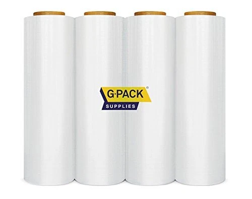 Gpack 18" x 1000 Feet 4 Rolls 85 Gauge Thick Stretch Film Wrap for Moving and