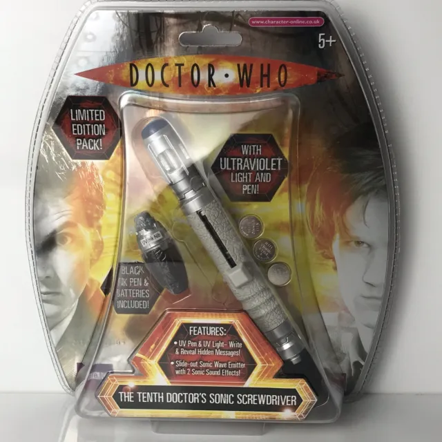 Doctor Who The Tenth Doctors Sonic Screwdriver Limited Edition UV light Rare New