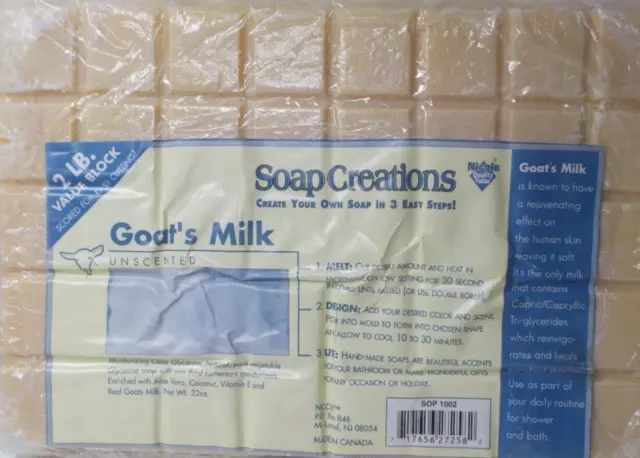 Soap creations unscented Goats Milk Glycerin Soap Base- 2lb