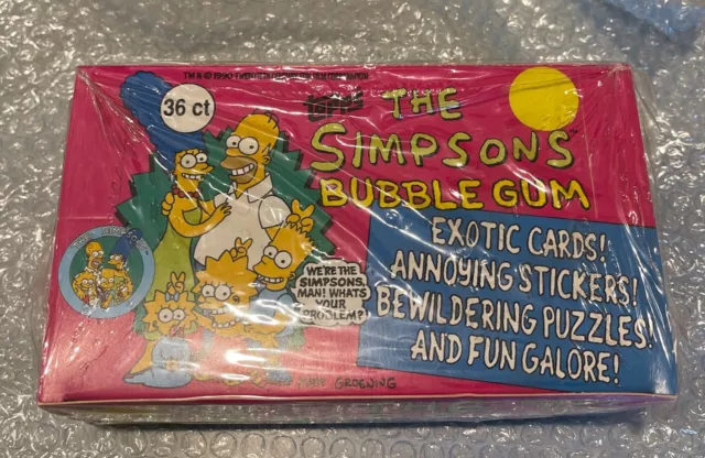 The Simpsons 1990 IRELAND EDITION TOPPS Trading Card Box Unopened RARE CARDS