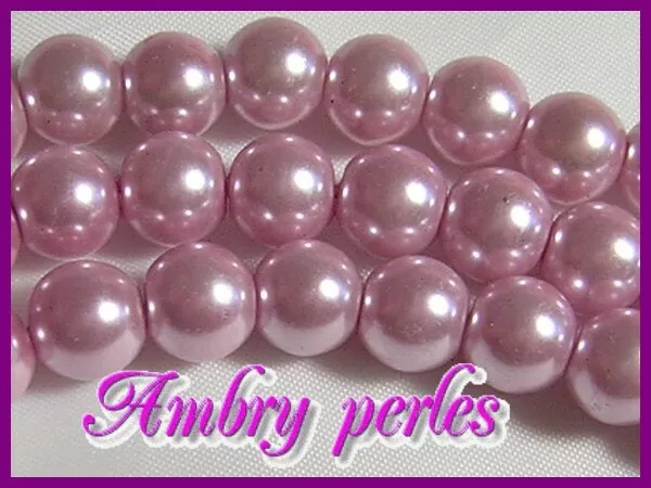 Lot de 20 perles Nacrées 8 mm Violet Rose