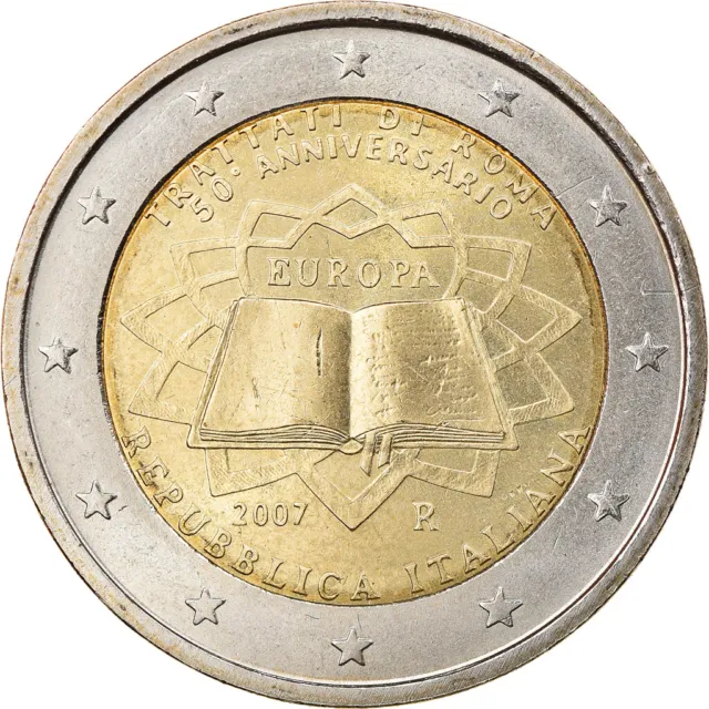 [#831590] Italia, 2 Euro, Traité de Rome 50 ans, 2007, Rome, SC, Bimetálico, KM: