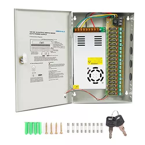 18 Port Channel 12V 2A CCTV Power Supply Box AC-DC Distributed Cabinet 1.5/1/...
