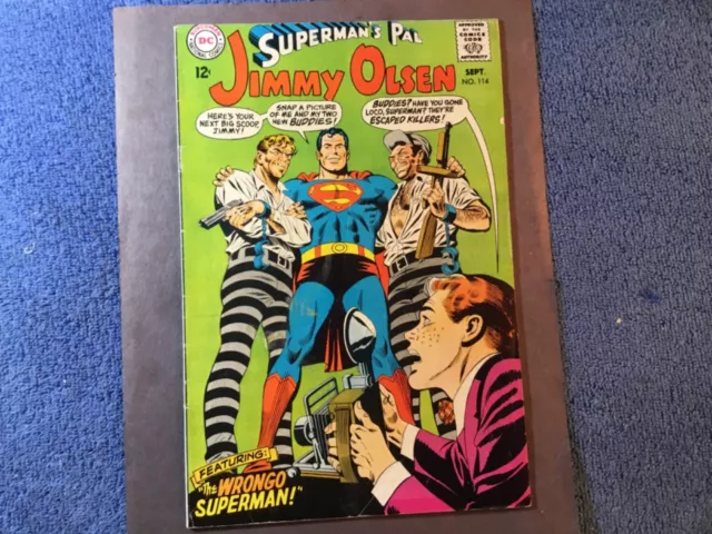 Superman's Pal Jimmy Olsen #114 Mid Grade Silver Age .12 cent Comic Book