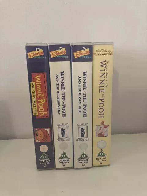 Disney VHS Winnie The Pooh And Christmas Too Bundle