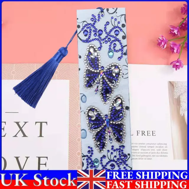 DIY Butterfly Special Shaped Diamond Painting Creative Leather Tassel Bookmark