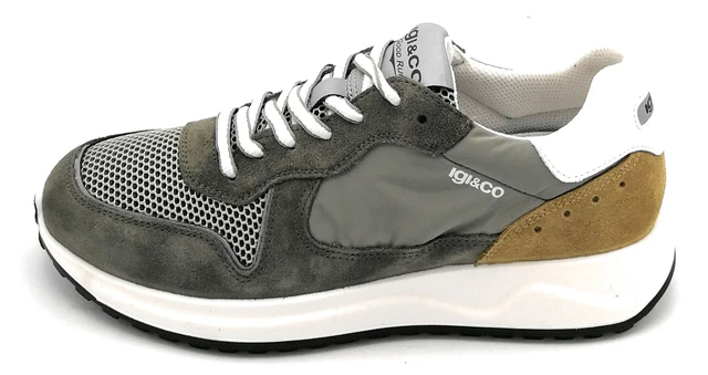 Igi & co 3628922 Basket Cerf-Toile Vert Militaire en Daim Beige T