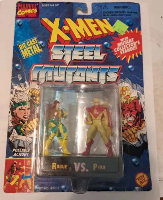 1994 Toy Biz Marvel XMEN Steel Mutants Rogue vs Pyro Action Figures