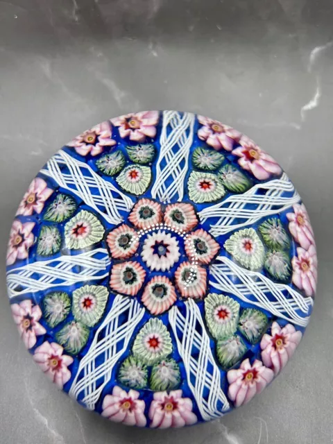 Vintage Scotland Paneled Lattice Millefiori Paperweight 1lb 2.1 Oz