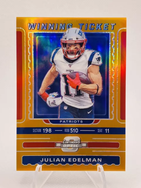 2019 Panini Contenders Optic #WT-JE Julian Edelman ORANGE /50 Winning Ticket!!