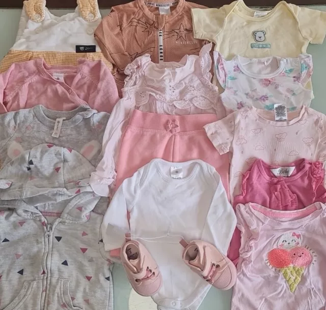 BULK BABY GIRLS CLOTHING - Size 000 - 14 Items - Preloved - Sprout, etc. - B045