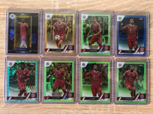 2022-23 Topps Chrome UEFA Soccer Mane Gold /50 Müller Gold Lava, Sane, Tel Lot 8