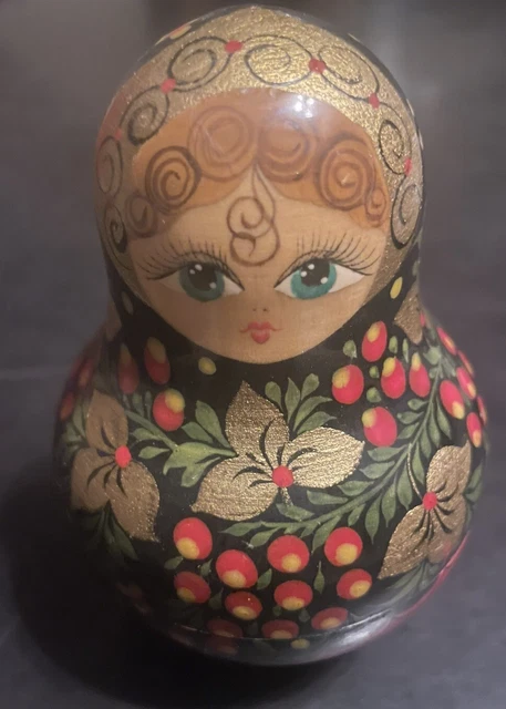 10 matriochka russe poupées rouge à fleurs TBE - Collection