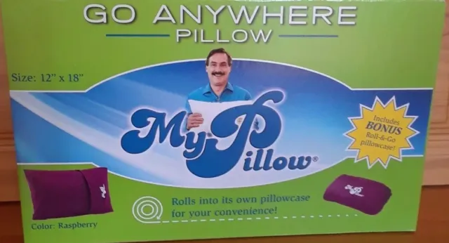 My Pillow Go Anywhere Raspberry 12 x 18 12x18 With FREE Pillow Case New / Sealed