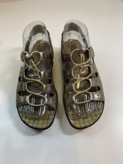 ECCO Jab Speedlace Women’s Leather Comfort Sandals Pewter Size 36/5-5.5 US