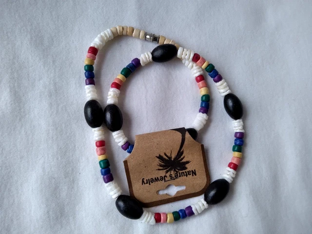 Surfer Tribal Ethnic Rasta  Men Women Choker Necklace Pendant 18" US Seller NWT